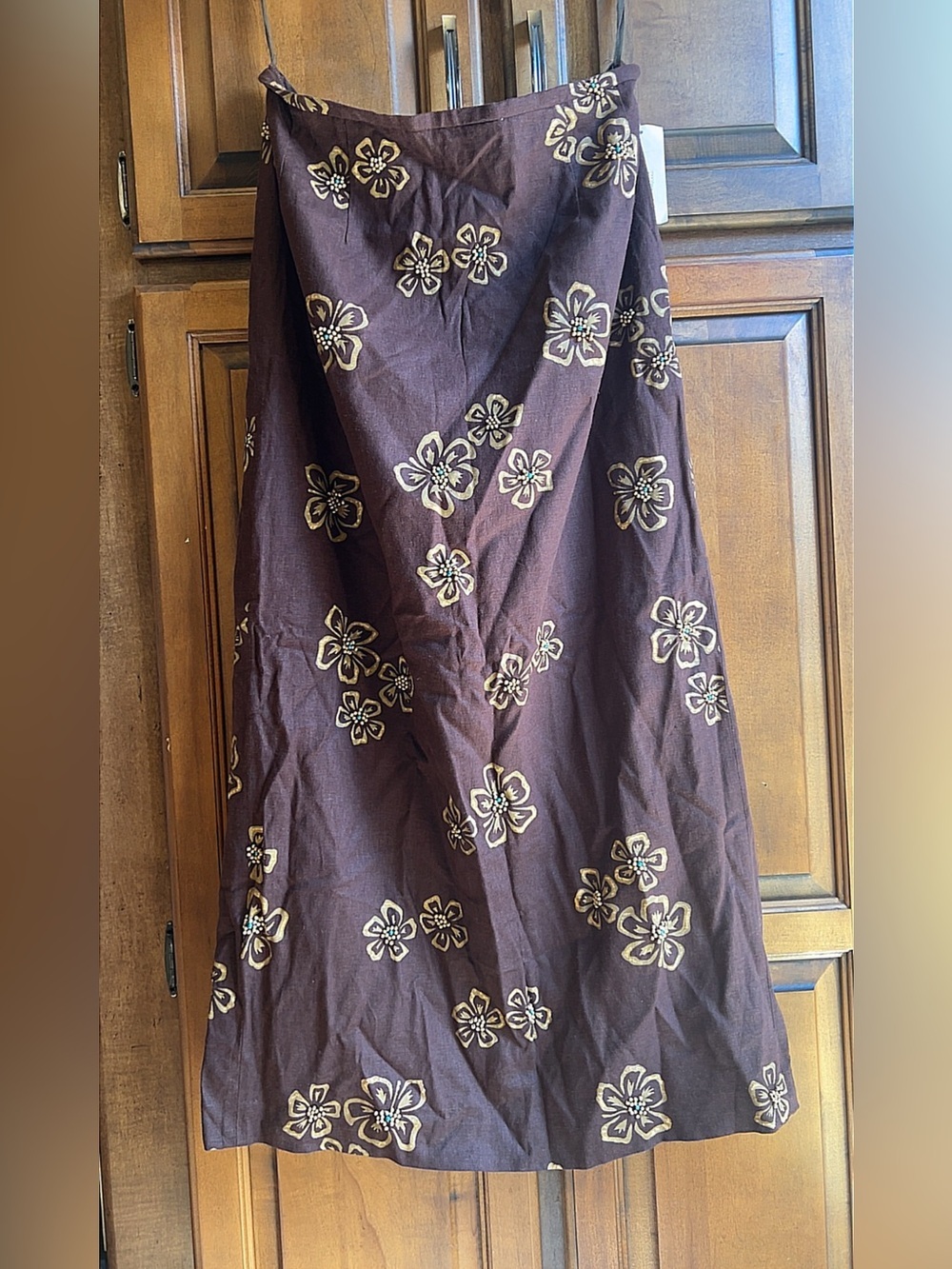 🌸Vintage Charter Club Floral Beaded Skirt Size 14 - Cottagecore Bohemian Vibe - Picture 3 of 7